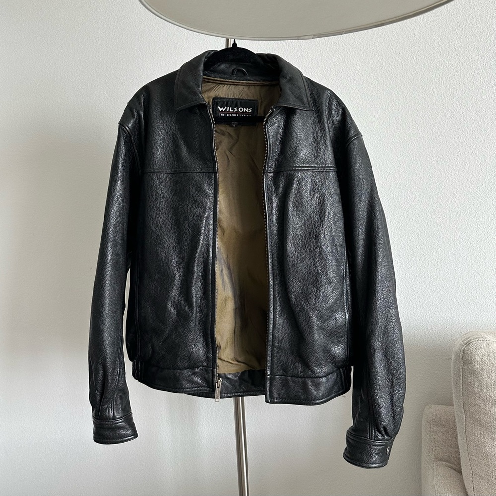 Vintage Wilson’s Men’s Leather Jacket with Removable Zip Liner